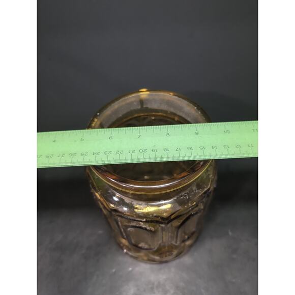 LE Smith Amber Honey Glass Apothecary, Vintage Moon & Stars Canister, 9 Inch Jar - Picture 9 of 9